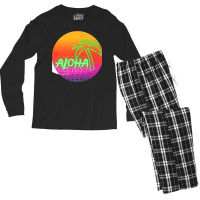 Aloha Hawaii Hawaiian Island Palm Beach Surfboard Sunset Premium Men's Long Sleeve Pajama Set | Artistshot