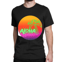 Aloha Hawaii Hawaiian Island Palm Beach Surfboard Sunset Premium Classic T-shirt | Artistshot