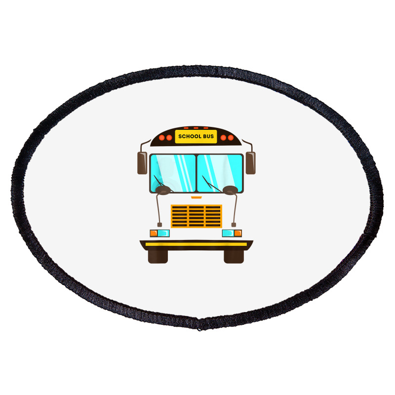 School Bus Costume Funny Yellow School Bus Driver T Shirt Oval Patch By 