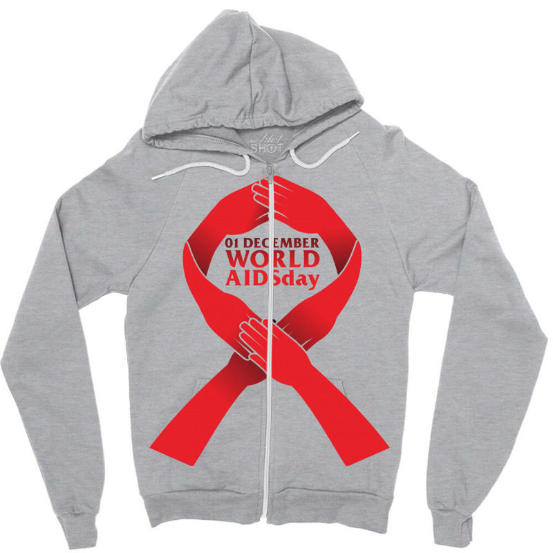 Aids World Day (care) Zipper Hoodie | Artistshot