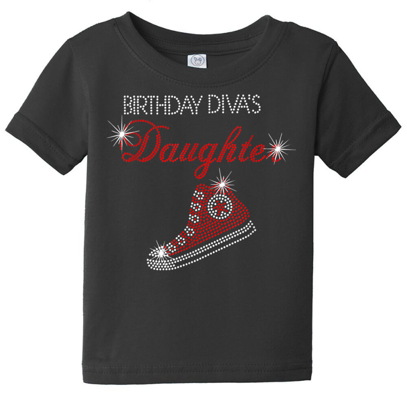 Birthday Diva's Daughter Sneaker Bling Rhinestone T Shirt Baby Tee by cm-arts | Artistshot