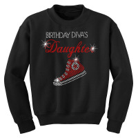 Birthday Diva's Daughter Sneaker Bling Rhinestone T Shirt Youth Sweatshirt | Artistshot