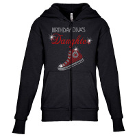 Birthday Diva's Daughter Sneaker Bling Rhinestone T Shirt Youth Zipper Hoodie | Artistshot