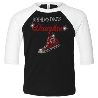 Birthday Diva's Daughter Sneaker Bling Rhinestone T Shirt Toddler 3/4 Sleeve Tee | Artistshot