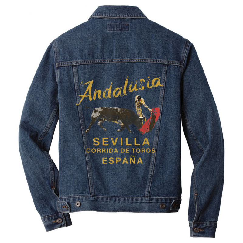 Spain Seville Bullfight Andalusia Vintage Men Denim Jacket | Artistshot