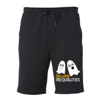 Spooky Ghost Inequalities Funny Halloween Math Teacher Fleece Short | Artistshot