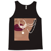 Desi Indian Pakistani  With Red Lips And Nose Ring With Chain Tank Top | Artistshot