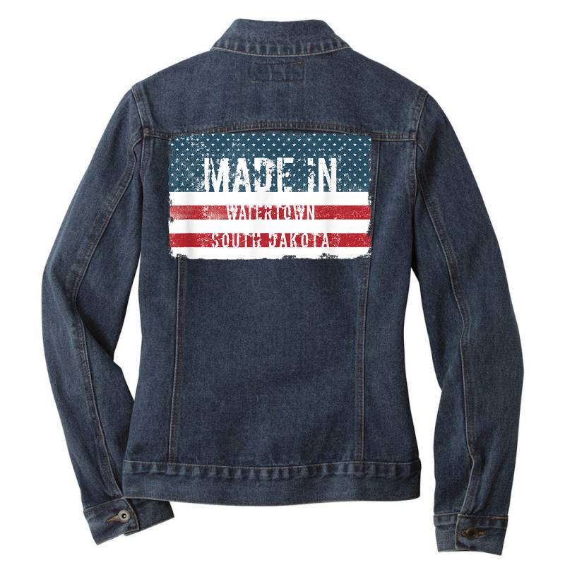 Made In Watertown, South Dakota T Shirt Ladies Denim Jacket by cm-arts | Artistshot