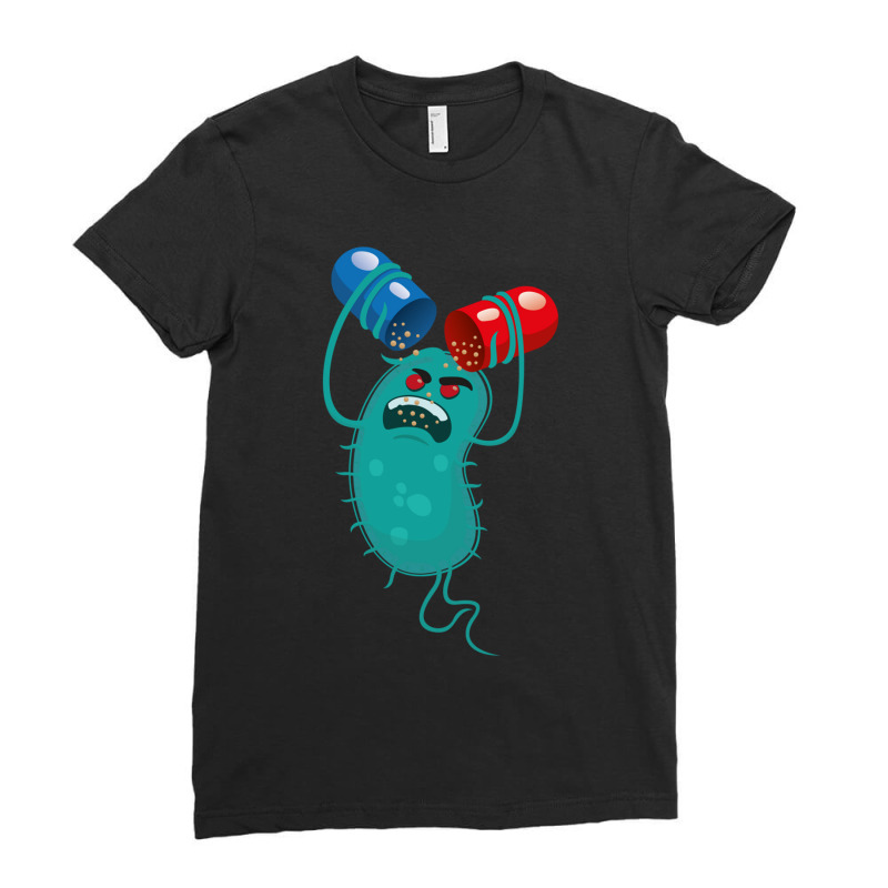 Cartoon Representation Of A Super Bug A Microorganism, Feeding On The  Ladies Fitted T-Shirt by cm-arts | Artistshot