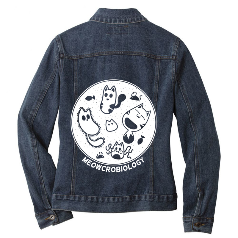 Cats Love Microbiology Ladies Denim Jacket by cm-arts | Artistshot