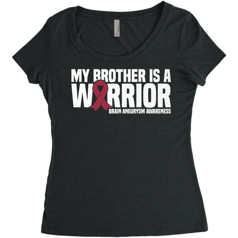 My Brother Is A Warrior Brain Aneurysm Awareness Premium T Shirt Women's Triblend Scoop T-shirt by cm-arts | Artistshot