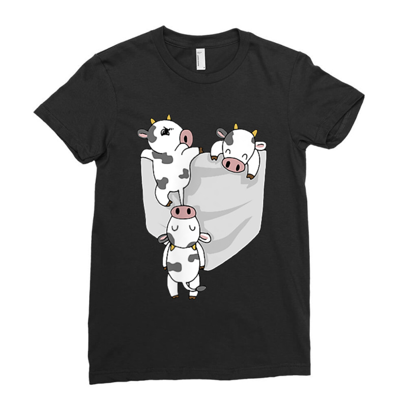 Cow Pocket  Funny Milk Cow In A Bag Tee Ladies Fitted T-Shirt by CarolinePascua | Artistshot