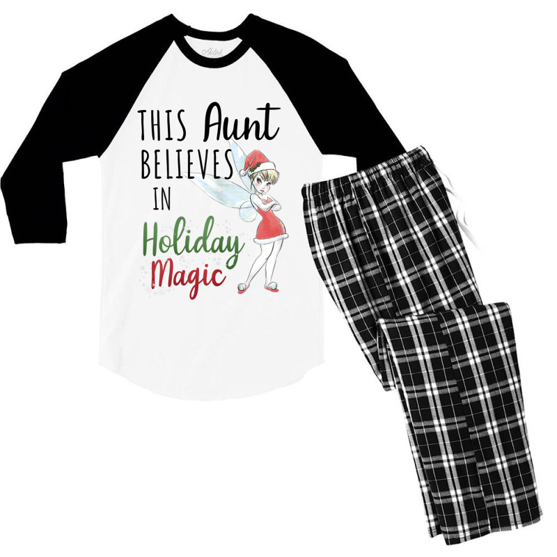 Funny Peter Pan Christmas Tinker Bell Holiday Magic Aunt Men's 3/4 Sleeve Pajama Set by CharlizeShanon | Artistshot