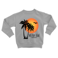 South Padre Island Souvenir Texas Gift Palm Tree Sun Beach Long Sleeve Toddler Sweatshirt | Artistshot