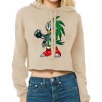 Metal Green Hedgehog Robot Cropped Hoodie | Artistshot