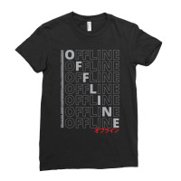 Offline Japanese Katakana Vaporwave Aesthetic Ladies Fitted T-shirt | Artistshot