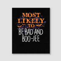 Most Likely To Halloween Be Bad And Boo Jee Matching T Shirt Portrait Canvas Print | Artistshot