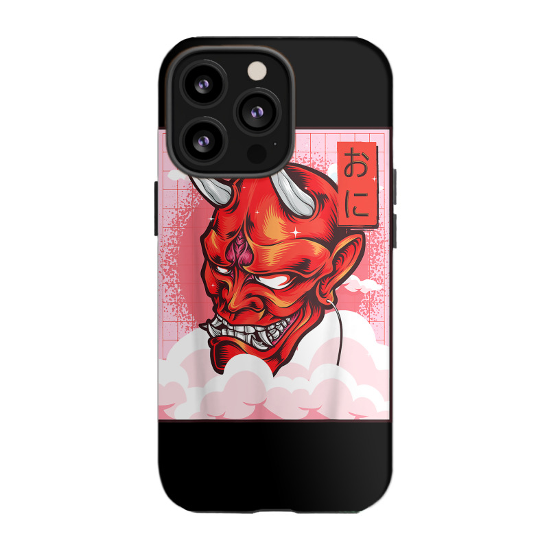 Oni Mask Demon Mask Yokai Kawaii Japanese Aesthetic Harajuku T Shirt iPhone 13 Pro Case by cm-arts | Artistshot