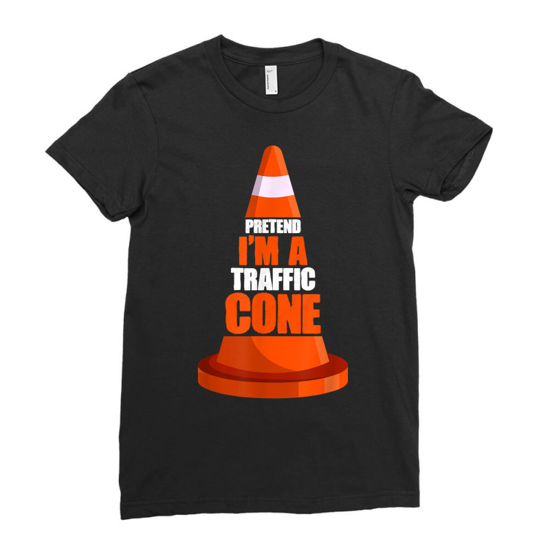 Pretend I'm A Traffic Cone Costume T Shirt Ladies Fitted T-Shirt by cm-arts | Artistshot