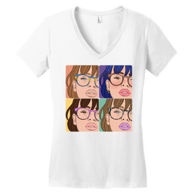 Framed Girlz Women's V-neck T-shirt Designed By Artneko