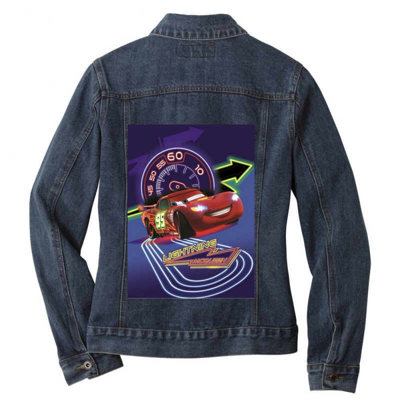 Lightning Mcqueen Pose Ladies Denim Jacket by cm-arts | Artistshot