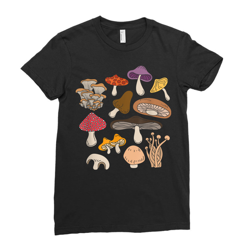 Mushroom Foraging Mycology Fungi Mycologist T Shirt Ladies Fitted T-Shirt by caneypga | Artistshot