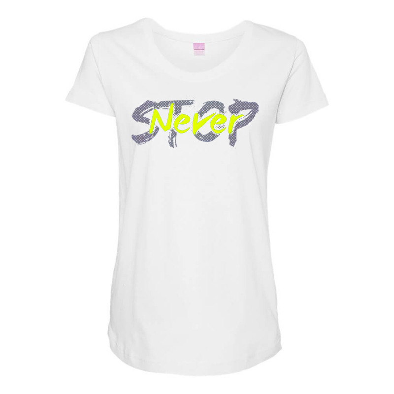 Never Stop Maternity Scoop Neck T-shirt by mbah mujilah | Artistshot