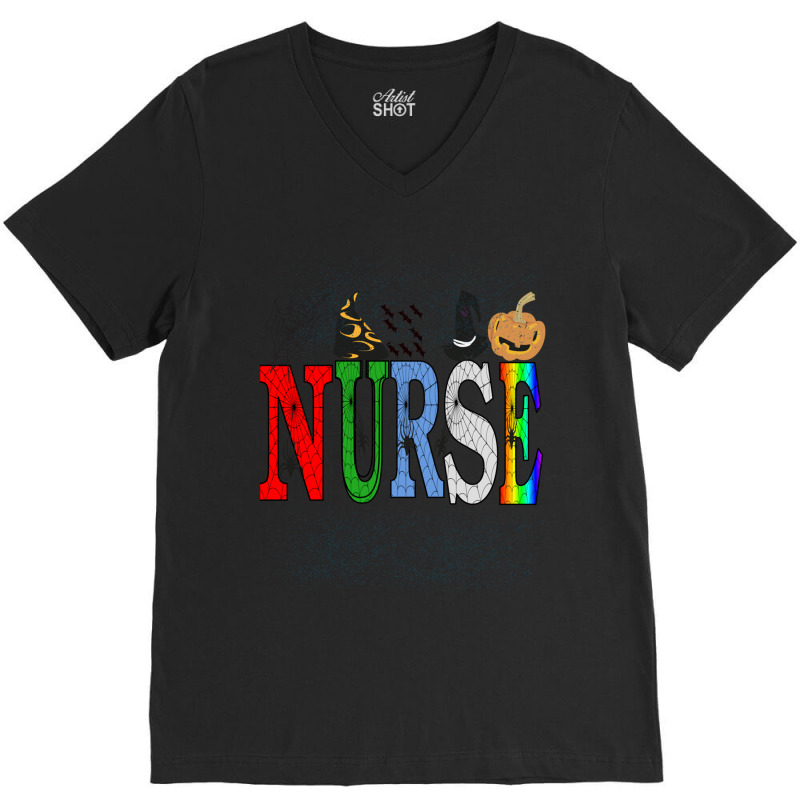 Halloween Nurse Nursing Cute Health Worker Halloween V-neck Tee | Artistshot