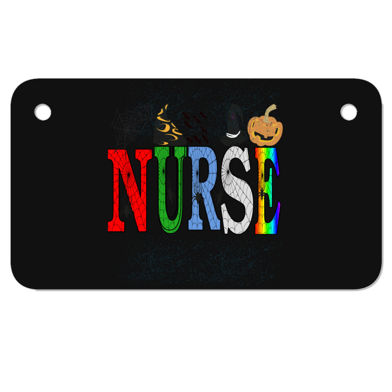 Halloween Nurse Nursing Cute Health Worker Halloween Motorcycle License Plate | Artistshot