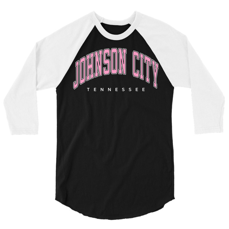 Johnson City Tennessee Tn Varsity Style Pink Text Premium T Shirt 3/4 Sleeve Shirt by nyce | Artistshot