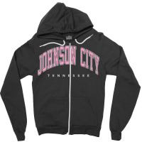 Johnson City Tennessee Tn Varsity Style Pink Text Premium T Shirt Zipper Hoodie | Artistshot