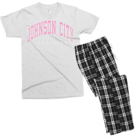 Johnson City Tennessee Tn Varsity Style Pink Text Premium T Shirt Men's T-shirt Pajama Set | Artistshot