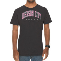 Johnson City Tennessee Tn Varsity Style Pink Text Premium T Shirt Vintage T-shirt | Artistshot