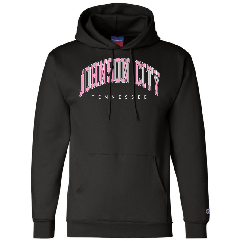 Johnson City Tennessee Tn Varsity Style Pink Text Premium T Shirt Champion Hoodie by nyce | Artistshot