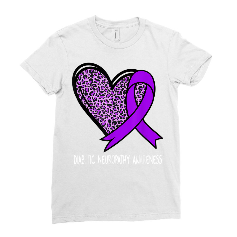 Diabetic Neuropathy Awareness Purple Ribbon T Shirt Ladies Fitted T-Shirt by cm-arts | Artistshot