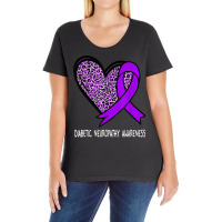 Diabetic Neuropathy Awareness Purple Ribbon T Shirt Ladies Curvy T-shirt | Artistshot