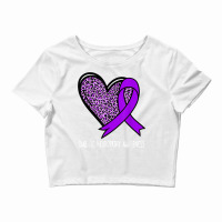 Diabetic Neuropathy Awareness Purple Ribbon T Shirt Crop Top | Artistshot