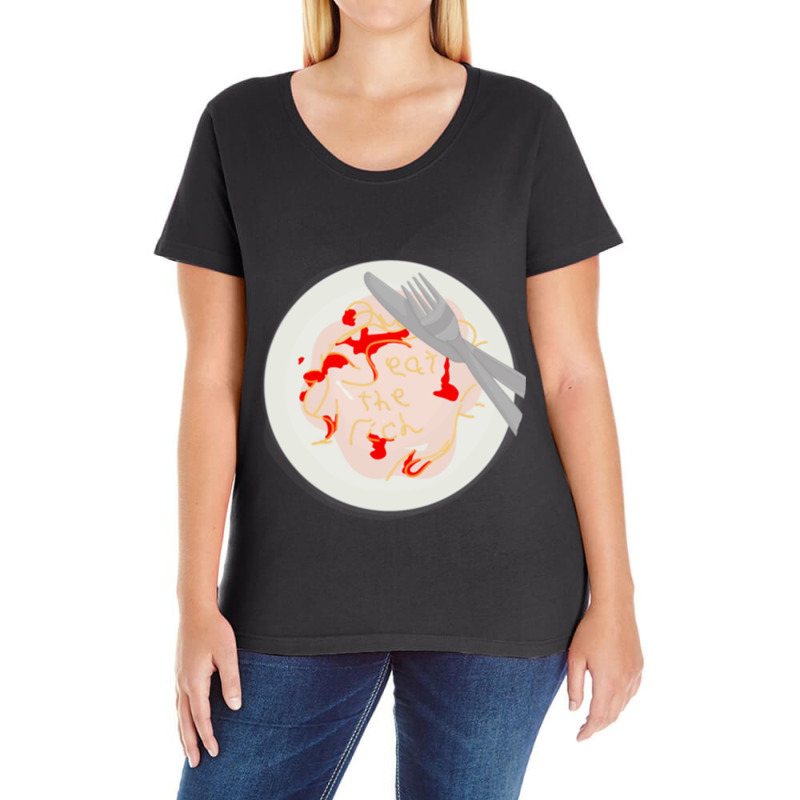 Eat The Rich Spaghetti Meatballs Active Ladies Curvy T-Shirt by SANDRAWILLIAMS | Artistshot