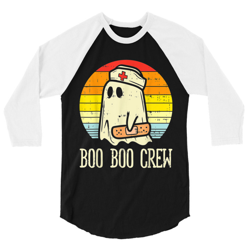 Boo Boo Crew Ghost Nurse Retro Halloween 2020 Nursing Rn 3/4 Sleeve Shirt | Artistshot