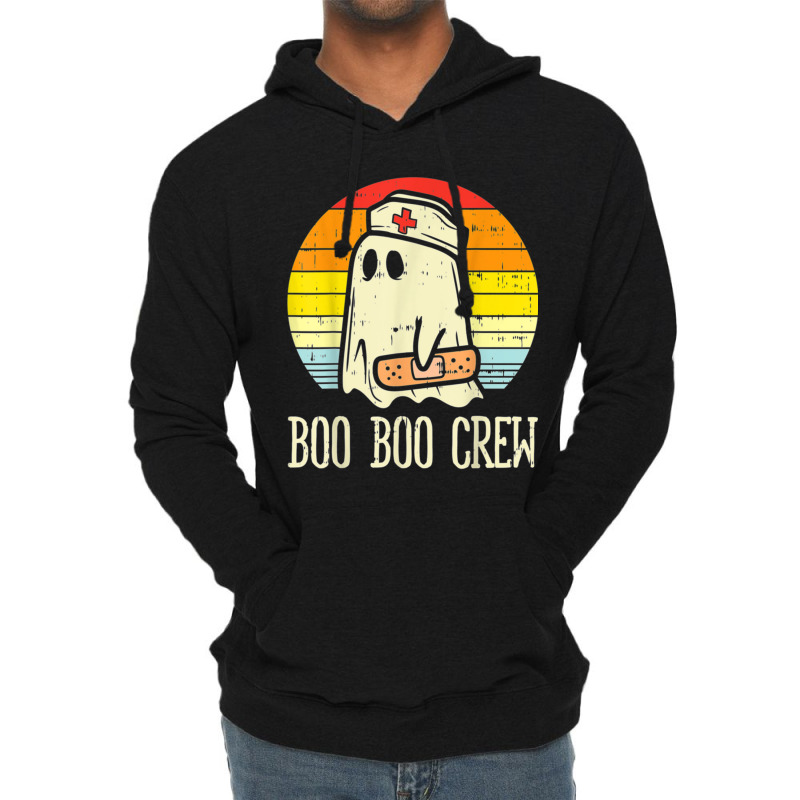 Boo Boo Crew Ghost Nurse Retro Halloween 2020 Nursing Rn Lightweight Hoodie | Artistshot