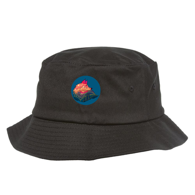 Fox And Landscape Bucket Hat by InspirationColor | Artistshot