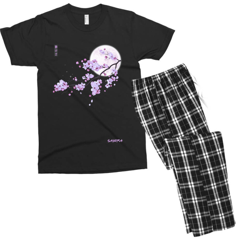 Japanese Purple Sakura Cherry Blossom Flower Men's T-shirt Pajama Set | Artistshot