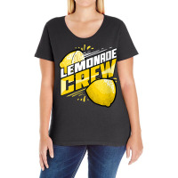 Womens Funny Lemonade Stand And Lemonade Crew V Neck T Shirt Ladies Curvy T-shirt | Artistshot