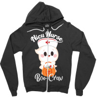 Nicu Nurse Boo Crew Funny Halloween Nicu Nurse Party Zipper Hoodie | Artistshot