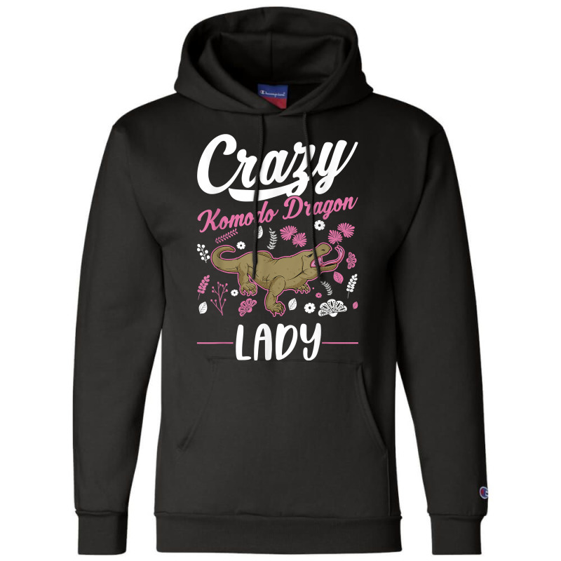 Crazy Komodo Dragon Lady Monitor Lizard Girl T Shirt Champion Hoodie by cm-arts | Artistshot