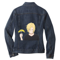 Ash With A Banana- Banana Fish Ladies Denim Jacket | Artistshot