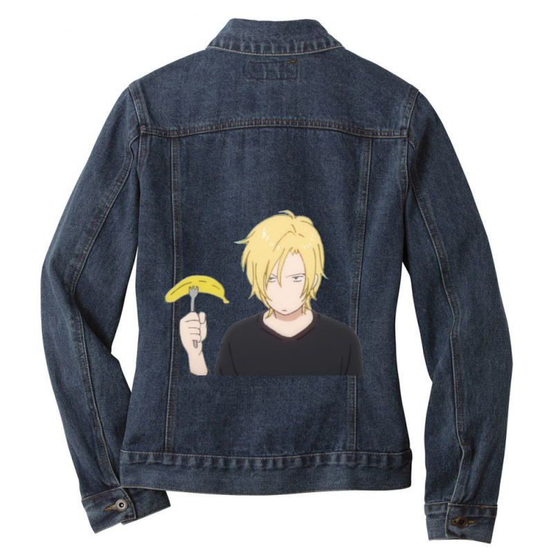 Ash With A Banana- Banana Fish Ladies Denim Jacket by cm-arts | Artistshot