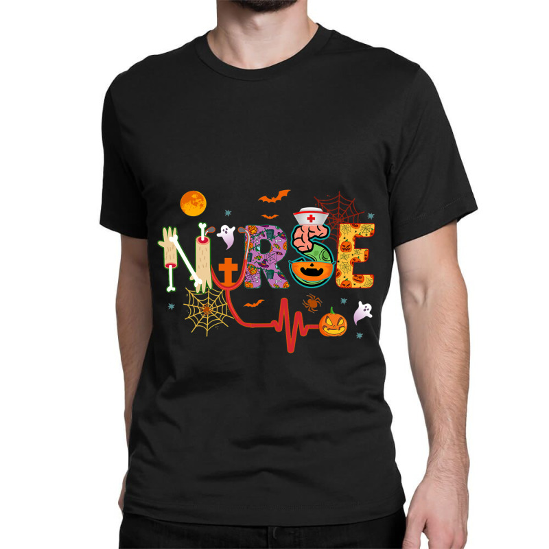 Nurse Halloween Costume Stethoscope Heartbeat Pumpkin Classic T-shirt | Artistshot