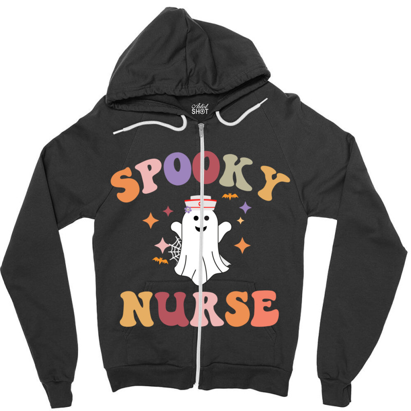 Nurse Halloween Shirt - Spooky Nurse Halloween Zipper Hoodie | Artistshot