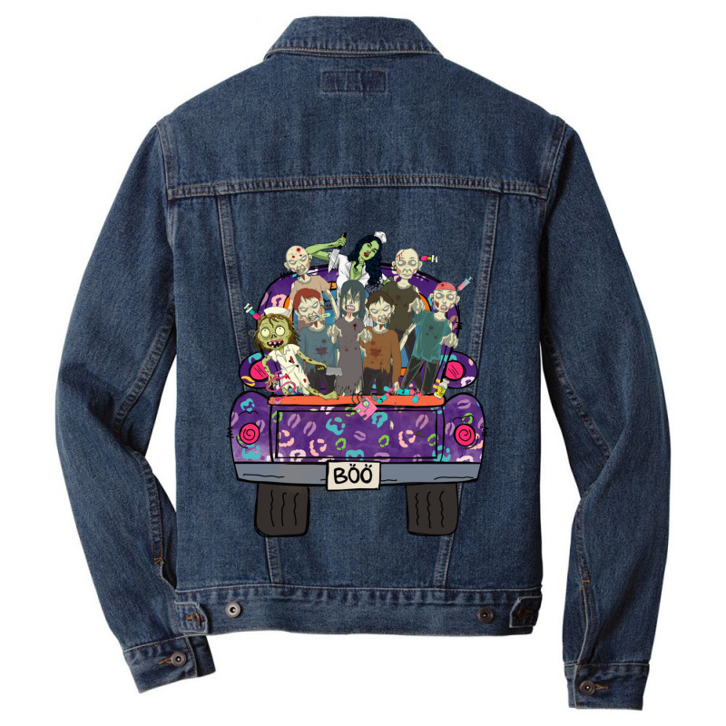 Nurse Halloween Zombie Funny Nurse Crew Men Denim Jacket | Artistshot